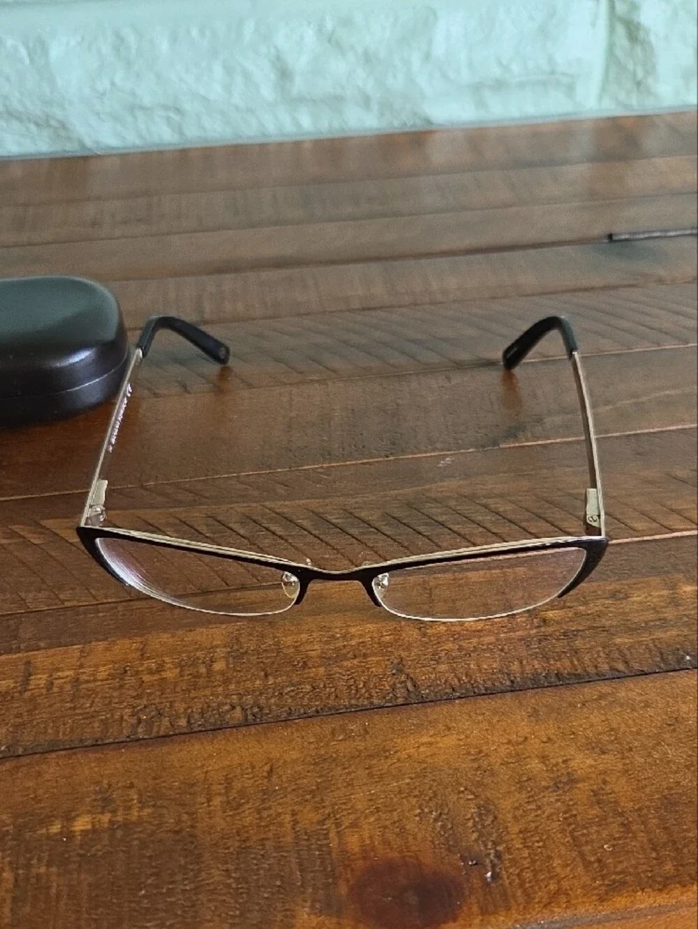 Banana Republic Black and Bronze Semi-Rim Women's Eyeglass Frames